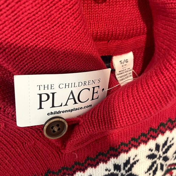 The Children's Place Boys Red Festive Christmas Sweater NWT Sz -5/6 - Picture 5 of 5